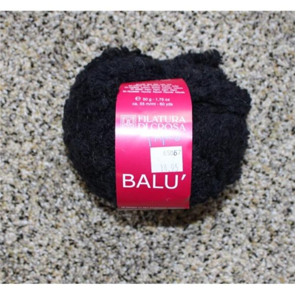NEW Filatura Di Crosa Fancy Italian Yarn Black BALU' 50 Grams